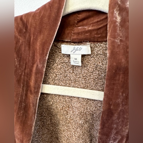 J. Jill wool duster sweater with crushed velvet accent, size M - Picture 2 of 4